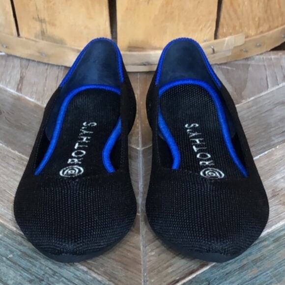 Rothy’s The Point Black Pointed Toe Synthetic Slip-On Ballet Flats Womens Size 6 - Picture 4 of 11